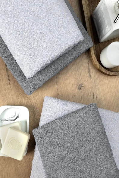 4 lü Banyo Havlusu Takımı Soft Büyük Havlulu Pamuklu Havlu Seti 90X150 Cm Beyaz - 11