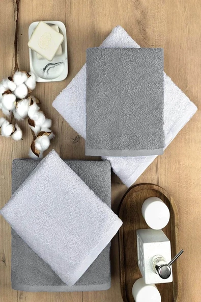 4 lü Banyo Havlusu Takımı Soft Büyük Havlulu Pamuklu Havlu Seti 90X150 Cm Beyaz - 9