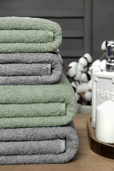 4 lü Banyo Havlusu Takımı Soft Büyük Havlulu Pamuklu Havlu Seti 90X150 Cm - 6