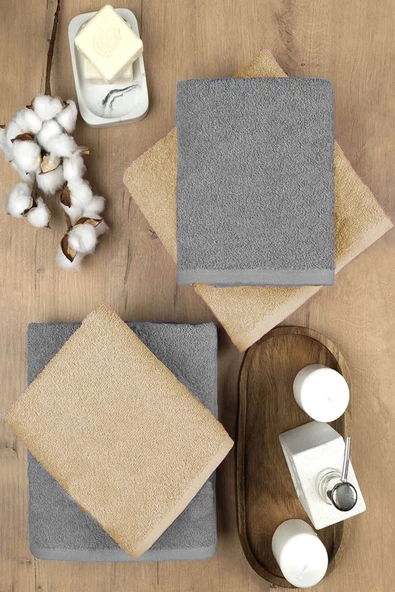 4 lü Banyo Havlusu Takımı Soft Büyük Havlulu Pamuklu Havlu Seti 90X150 Cm - 9