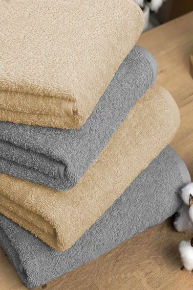 4 lü Banyo Havlusu Takımı Soft Büyük Havlulu Pamuklu Havlu Seti 90X150 Cm - 11