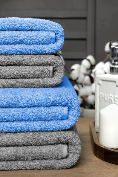 4 lü Banyo Havlusu Takımı Soft Büyük Havlulu Pamuklu Havlu Seti 90X150 Cm - 2