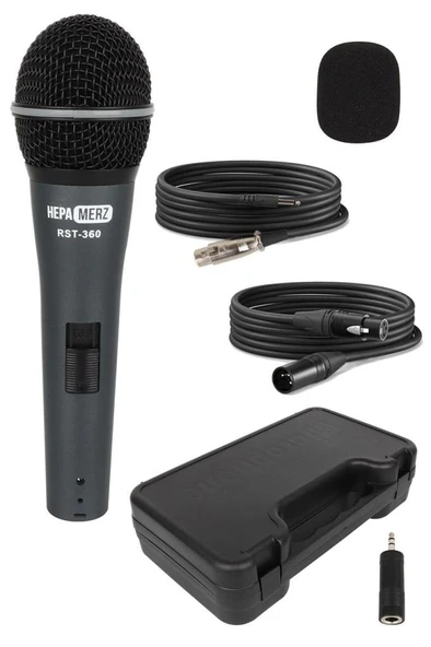 Hepa Merz RST-360 Profesyonel Dinamik Cardioid Kablolu EL Mikrofonu Kaliteli (Çanta ve Full Set) ürün görseli