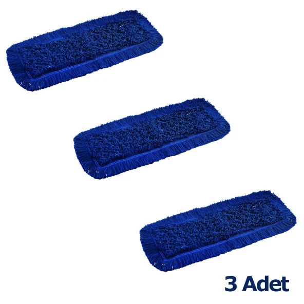 Cod-Ex Orlon Nemli Palet Tablet Toz Toplama Statik Mop - Mavi - 50 Cm. - 3 Adet - Resim 3