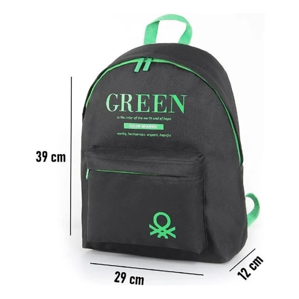 Benetton Laptop Bölmeli Okul Sırt Çantası 2 Bölmeli Siyah 03805 - 2