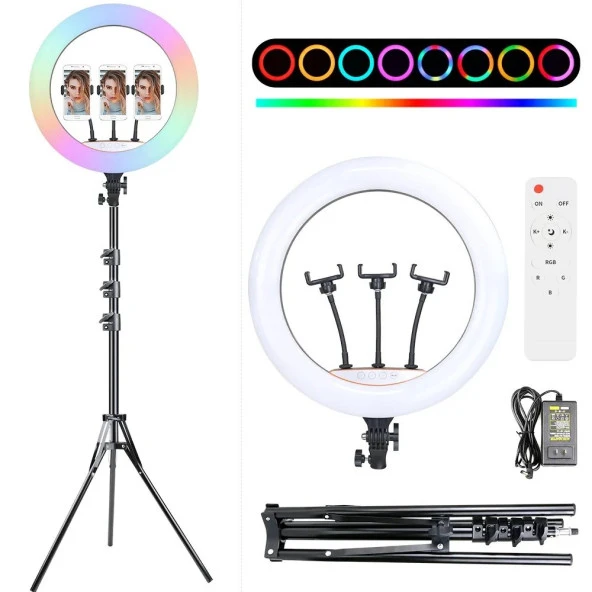 Newface RD45 Diamond 2.1 mt Tripod 45 cm RGB Led Kumandalı Selfie Işığı