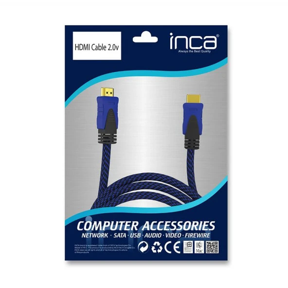 Inca IHK-03T HDMI Kablo 2.0V 4K Altın Uçlu 3 Metre - Resim 3