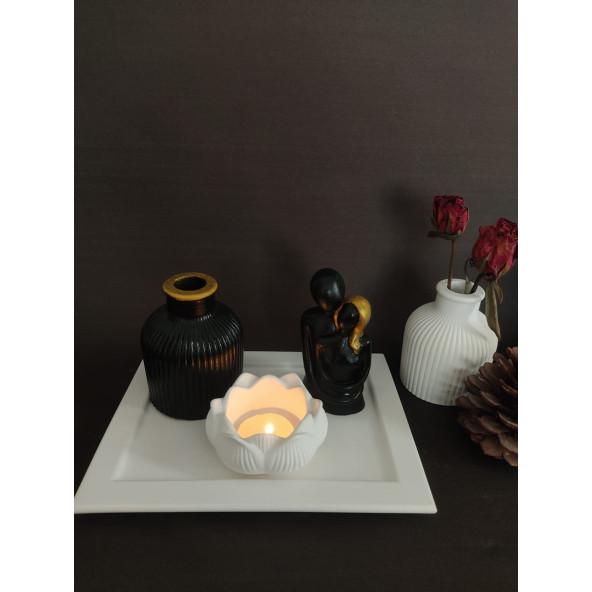 Dekoratif Pampas Vazo Set - Resim 3