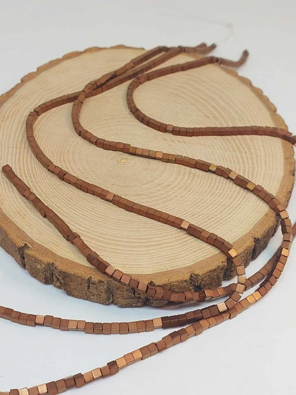 Hematit Taşı Küp Şekilli 3mm Dizi (48110) - Resim 3