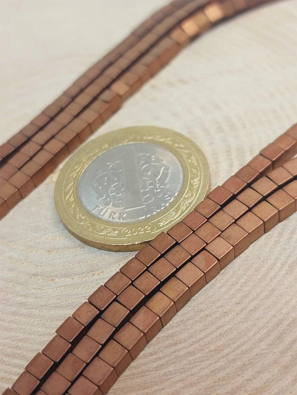 Hematit Taşı Küp Şekilli 3mm Dizi (48110) - Resim 2