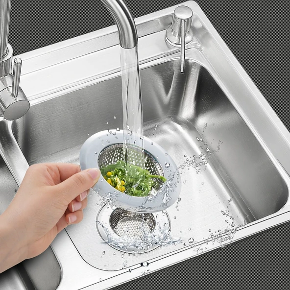 9 Cm Büyük Boy Paslanmaz Çelik Lavabo Süzgeci - Evye Süzgeci - Eviye Süzgeç - 3