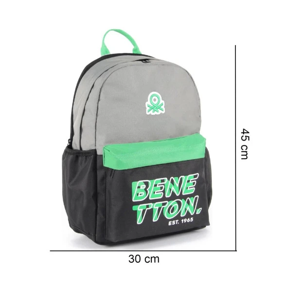 Benetton Laptop Bölmeli Okul Sırt Çantası 3 Bölmeli Siyah 03841 - 2