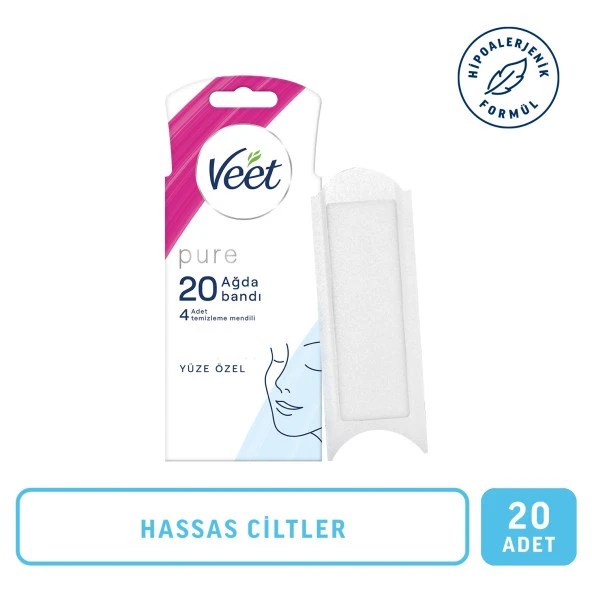 Veet Pure Hassas Ciltler İçin Yüz Ağda Bandı 20'li