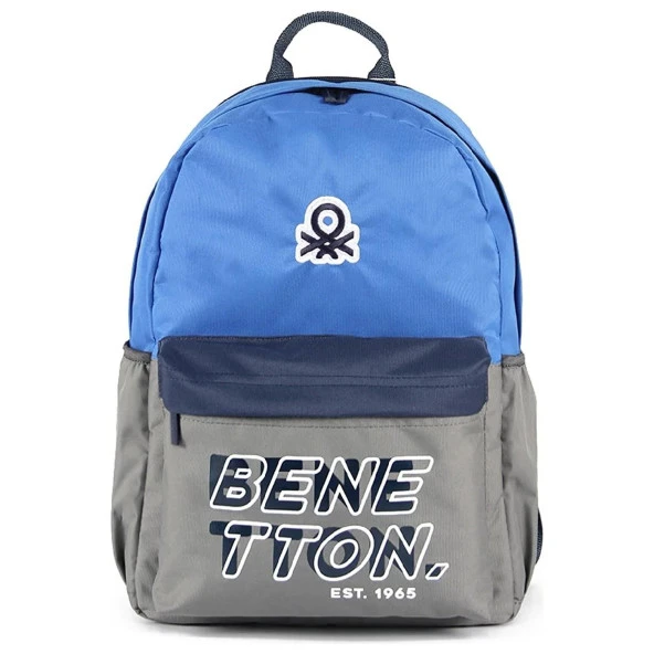 Benetton Laptop Bölmeli Okul Sırt Çantası 3 Bölmeli Mavi 03845