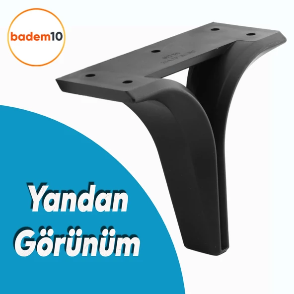 Begonya Lüks Mobilya Kanepe Sehpa Tv Ünitesi Oturma Grubu Koltuk Ayağı Baza Ayakları Siyah 12 Cm - Resim 3