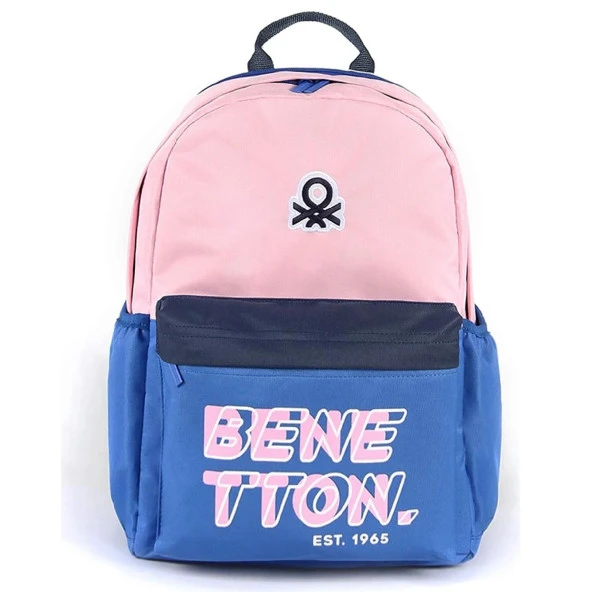 Benetton Laptop Bölmeli Okul Sırt Çantası 3 Bölmeli Pembe 03844