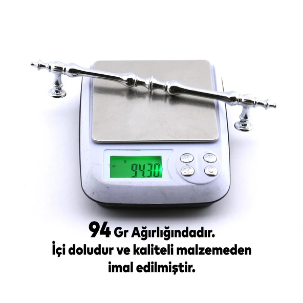 Şehzade Kulp Mobilya Mutfak Dolabı Çekmece Dolap Kulpları Kapak Kulpu Kulbu Krom 160 mm Metal - 3