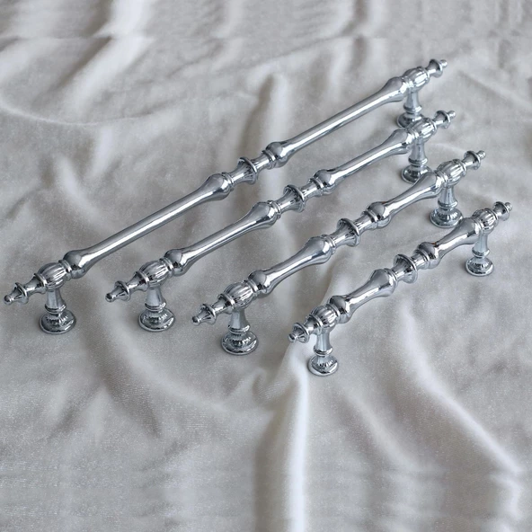 Şehzade Kulp Mobilya Mutfak Dolabı Çekmece Dolap Kulpları Kapak Kulpu Kulbu Krom 224 mm Metal - 6