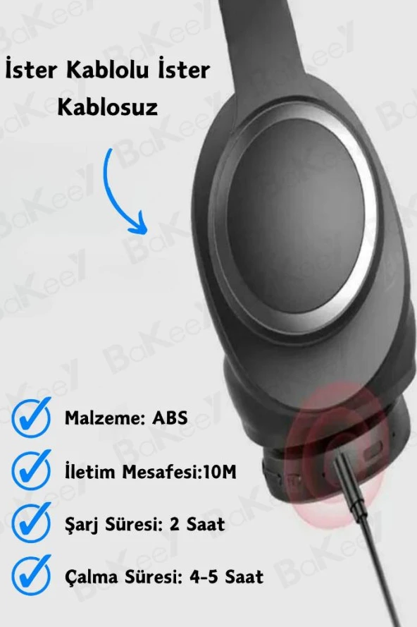 SN660 Bluetooth Kablosuz Kulak Üstü Kulaklık Mikrofonlu Oyuncu Kulaklıkları Android-İphone Uyumlu - 5