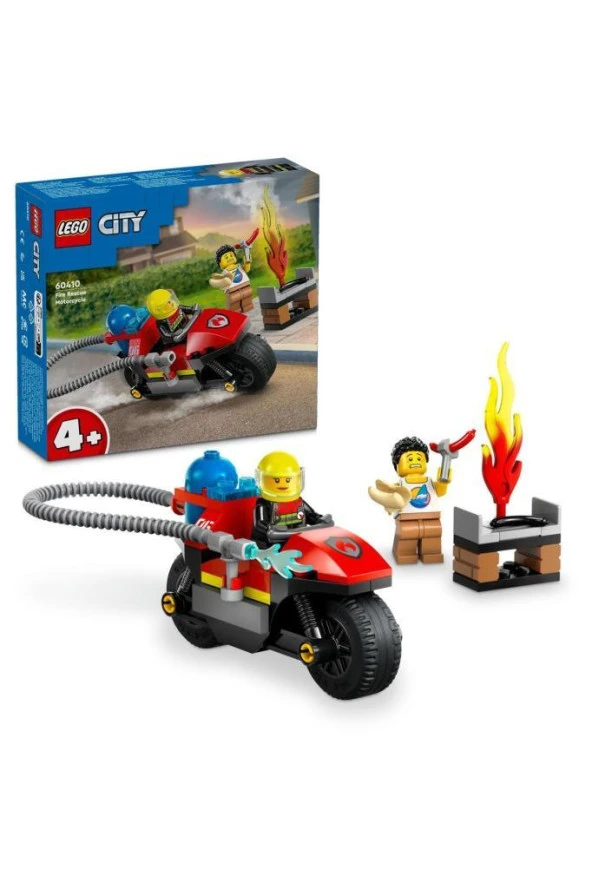 Lego City İtfaiye Kurtarma Motosikleti 60410,İtfaiye Motosikleti İçeren 57 Parça Yapım Seti