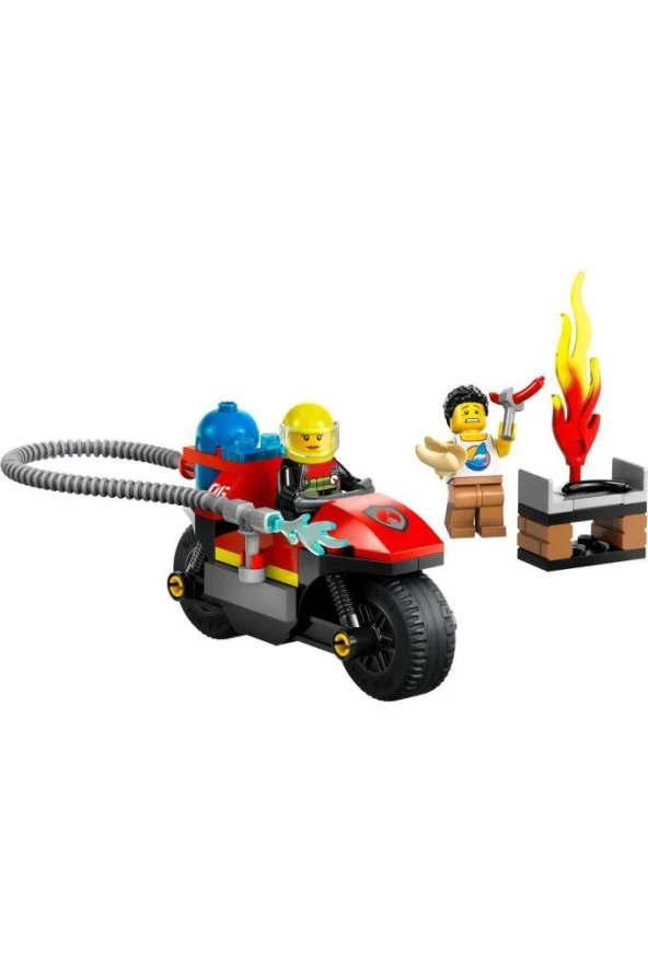 Lego City İtfaiye Kurtarma Motosikleti 60410,İtfaiye Motosikleti İçeren 57 Parça Yapım Seti - 2