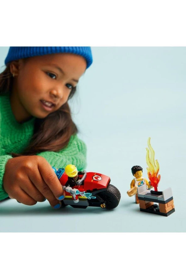 Lego City İtfaiye Kurtarma Motosikleti 60410,İtfaiye Motosikleti İçeren 57 Parça Yapım Seti - 4