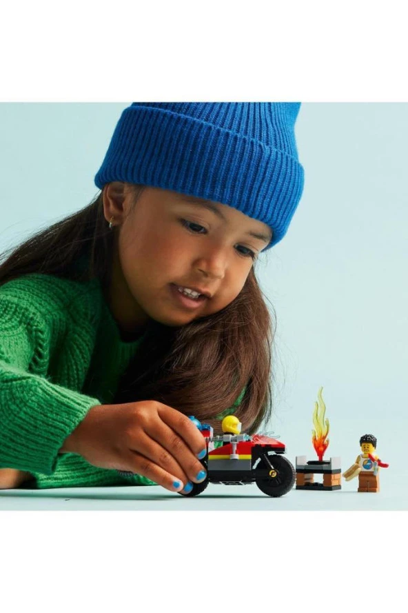 Lego City İtfaiye Kurtarma Motosikleti 60410,İtfaiye Motosikleti İçeren 57 Parça Yapım Seti - 5