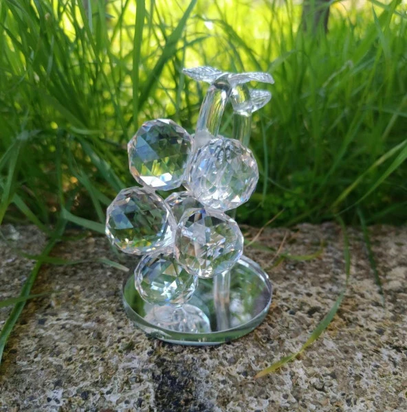 Kristal Cam Nazar Boncuğu Üzüm Salkımı Meyve Ayna Biblo Masa Ev Ofis Düğün Nişan Organize Dekorasyon - 3