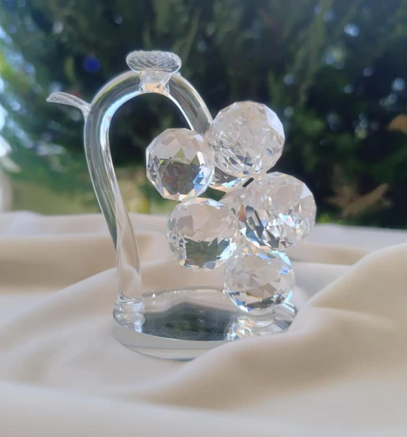 Kristal Cam Nazar Boncuğu Üzüm Salkımı Meyve Ayna Biblo Masa Ev Ofis Düğün Nişan Organize Dekorasyon - 4