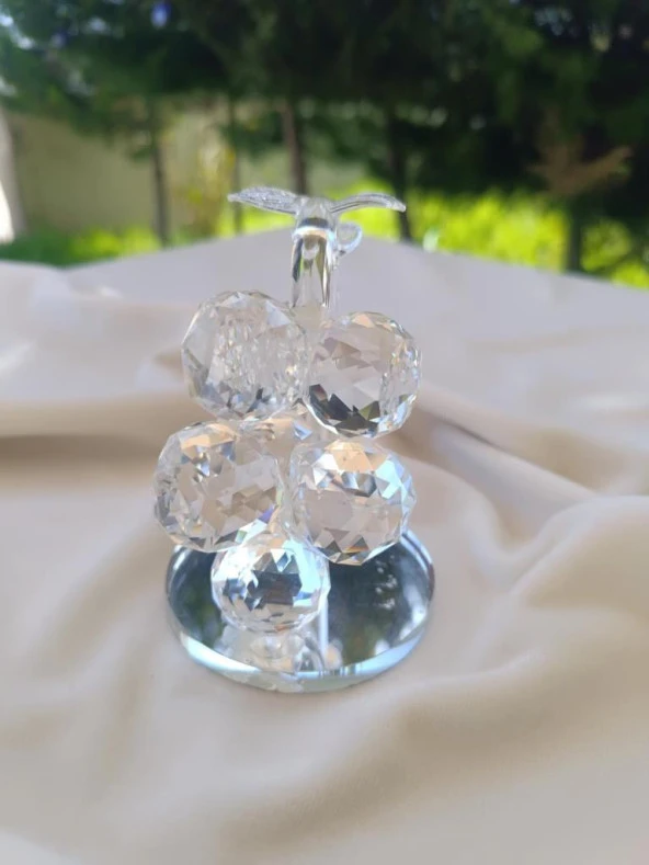 Kristal Cam Nazar Boncuğu Üzüm Salkımı Meyve Ayna Biblo Masa Ev Ofis Düğün Nişan Organize Dekorasyon - 8