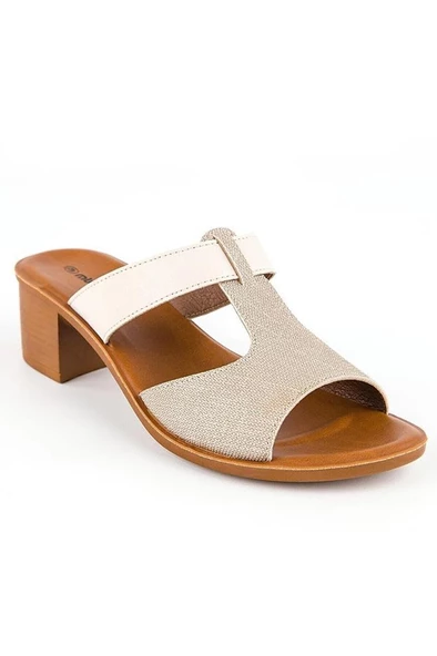 Muya Ceria 31010-045 Topuklu Kadın Terlik Krem 36-40 - 3