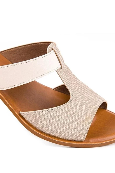 Muya Ceria 31010-045 Topuklu Kadın Terlik Krem 36-40 - 4