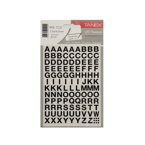 TANEX STC-501 HARF ETİKETİ 10mm 2Lİ POŞET