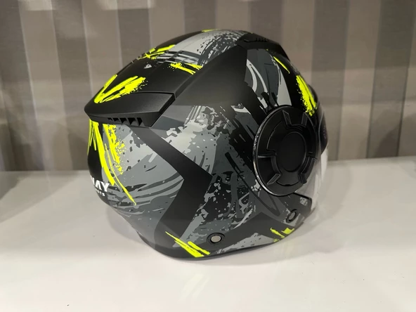 KASK SWAY SW-766 Matt Poıson Black Grey Yellow GÜNEŞ GÖZLÜKLÜ - Resim 3