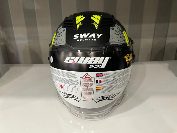 KASK SWAY SW-766 Matt Poıson Black Grey Yellow GÜNEŞ GÖZLÜKLÜ - Resim 4