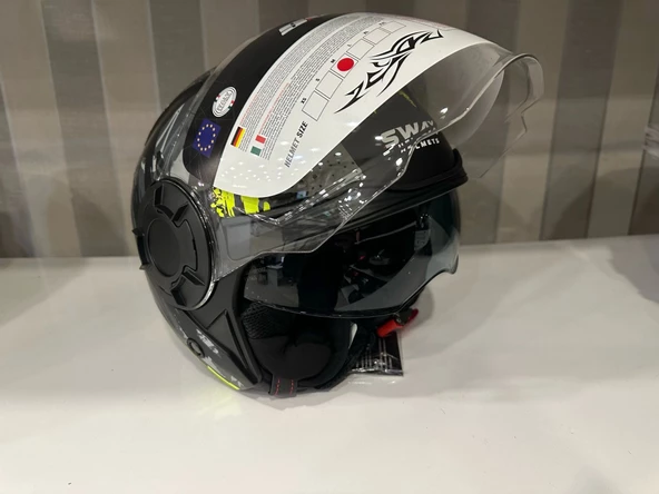 KASK SWAY SW-766 Matt Poıson Black Grey Yellow GÜNEŞ GÖZLÜKLÜ - Resim 5