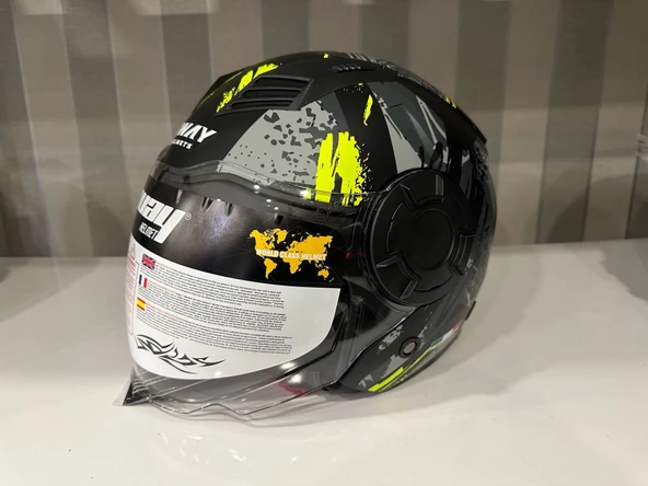 KASK SWAY SW-766 Matt Poıson Black Grey Yellow GÜNEŞ GÖZLÜKLÜ ürün görseli