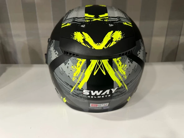KASK SWAY SW-766 Matt Poıson Black Grey Yellow GÜNEŞ GÖZLÜKLÜ - Resim 2