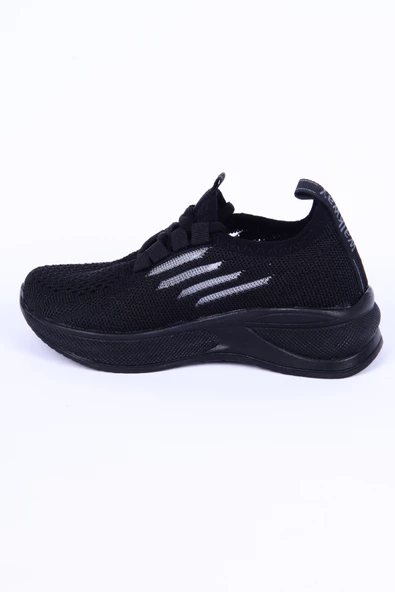 Walkway Ravello Fileli Rahat Taban Siyah Günlük Unisex Çocuk Spor Ayakkabı - 3