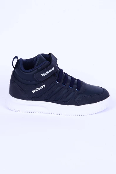 Walkway Mely 2334 Deri-Süet Boğazlı Rahat Taban Lacivert Günlük Unisex Çocuk Spor Ayakkabı
