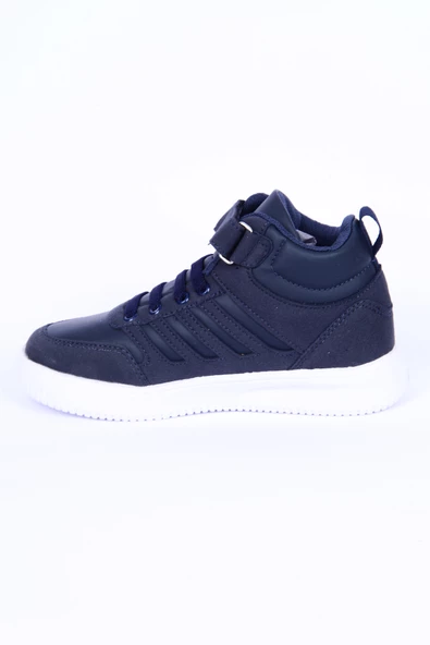 Walkway Mely 2334 Deri-Süet Boğazlı Rahat Taban Lacivert Günlük Unisex Çocuk Spor Ayakkabı - 3