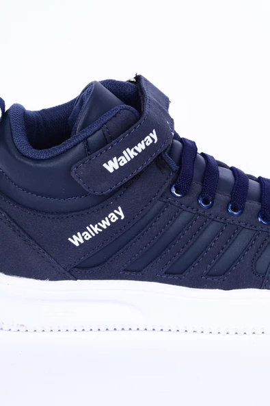Walkway Mely 2334 Deri-Süet Boğazlı Rahat Taban Lacivert Günlük Unisex Çocuk Spor Ayakkabı - 2
