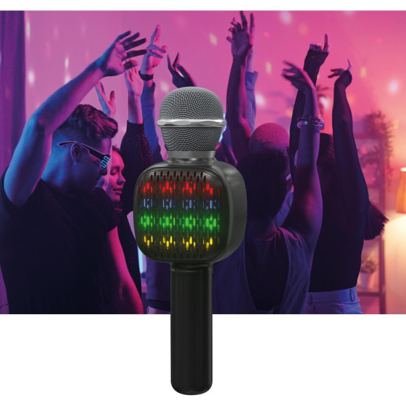 Fs59 Karaoke Bluetooth Aux Usb Sd Kart Girişli Mikrofon Siyah