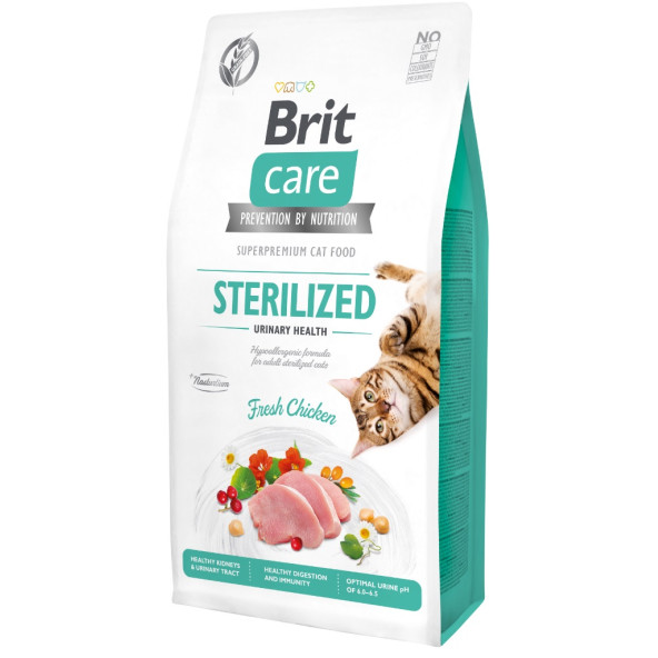 Brit care sterilized urinary 7kg tahılsız tavuklu kısırlaştırılmış kedi maması üriner sistem sağlığı