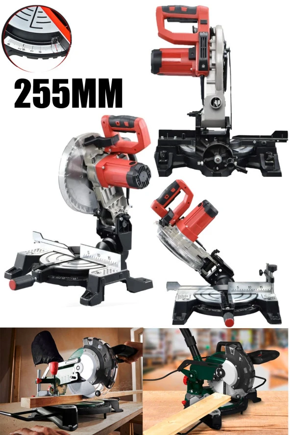 Staxx Premio Isınmaz Motor 255mm Hassas Kesim Açılı Gönye Kesme Makinesi 3500W - 3