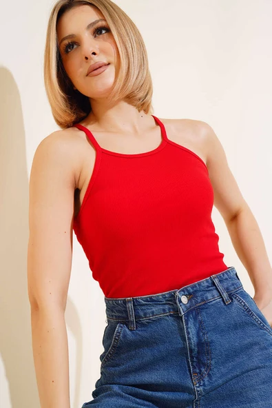 Kaşkorse Askılı Body Kırmızı ürün görseli 1