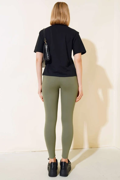 Bisiklet Yaka Basic T-shirt Siyah - 3