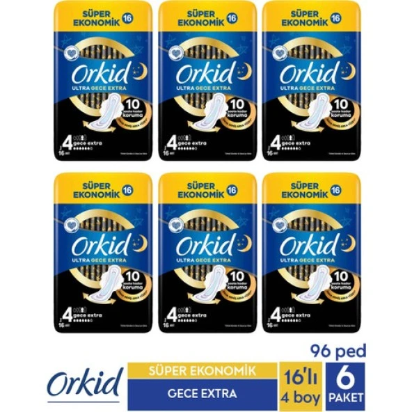 Süper Ekonomik Ultra Gece Extra 16 Ad. 4 Boy X 6 Paket