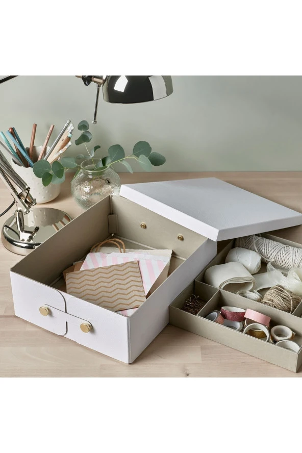 Spınnrock Bölmeli Kutu, Beyaz, 32x25x10 Cm Düzenleyici - Resim 3