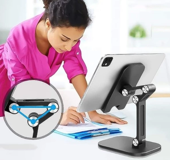 Kademeli Katlanabilir Masaüstü Telefon Tablet Standı MC-472 - 5